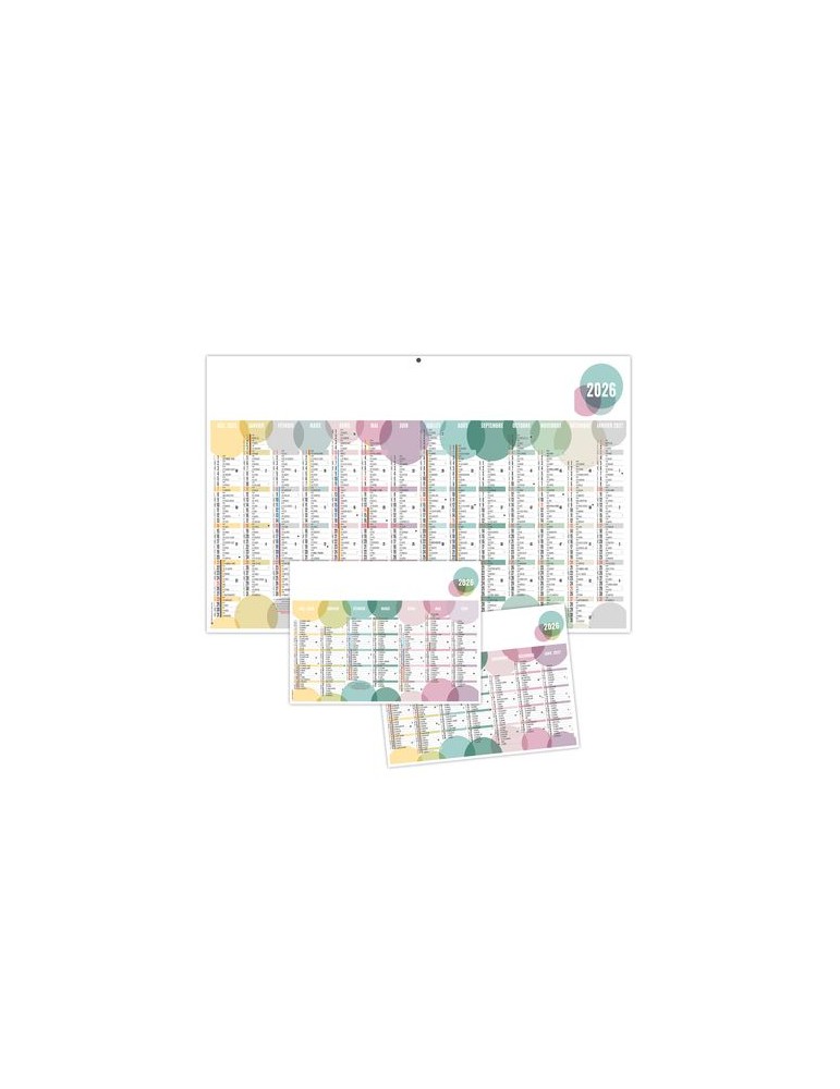 BULLES 2026 - MAXI 650 x 405 mm - LEGER 400G - DOS FRANCE ROUTIERE - SANS MARQUAGE - 1 TROU EN TETE