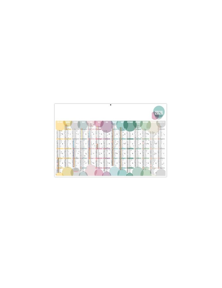 BULLES 2026 - MAXI 650 x 405 mm - LEGER 400G - DOS FRANCE ROUTIERE - SANS MARQUAGE - 1 TROU EN TETE