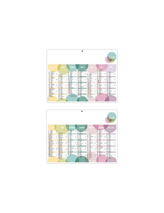 BULLES 2026 - MAXI 650 x 405 mm - LEGER 400G - DOS FRANCE ROUTIERE - SANS MARQUAGE - 1 TROU EN TETE