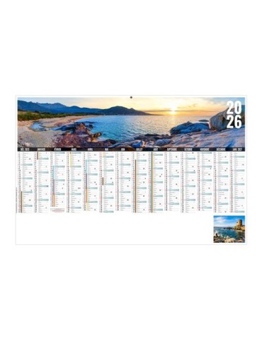 LIBRE CHOIX CORSE 2026 - MAXI 650 x 405 mm - LEGER 400G - DOS CUISINE - SANS MARQUAGE - 1 TROU EN TETE