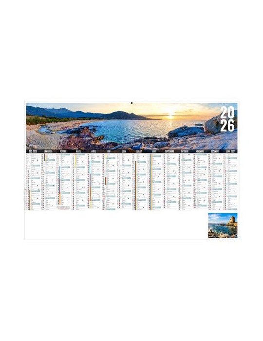 LIBRE CHOIX CORSE 2026 - MAXI 650 x 405 mm - LEGER 400G - DOS CUISINE - SANS MARQUAGE - 1 TROU EN TETE