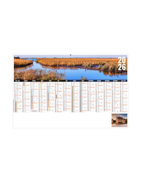 LIBRE CHOIX LIGERIEN 2026 - MAXI 650 x 405 mm - LEGER 400G - DOS ECOGESTES - SANS MARQUAGE - 1 TROU EN TETE