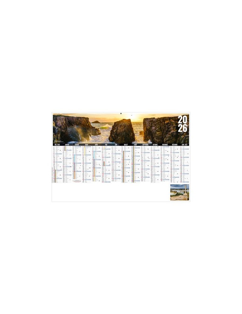 LIBRE CHOIX BRETON 2026 - MAXI 650 x 405 mm - LEGER 400G - DOS CUISINE - SANS MARQUAGE - 1 TROU EN TETE