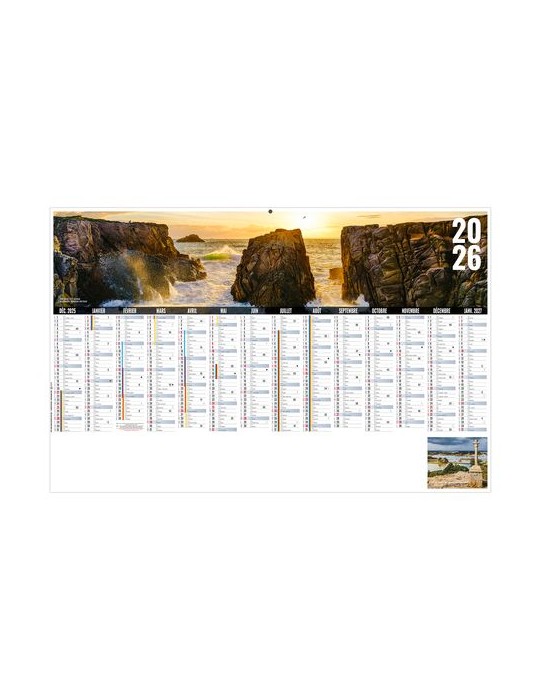 LIBRE CHOIX BRETON 2026 - MAXI 650 x 405 mm - LEGER 400G - DOS CUISINE - SANS MARQUAGE - 1 TROU EN TETE