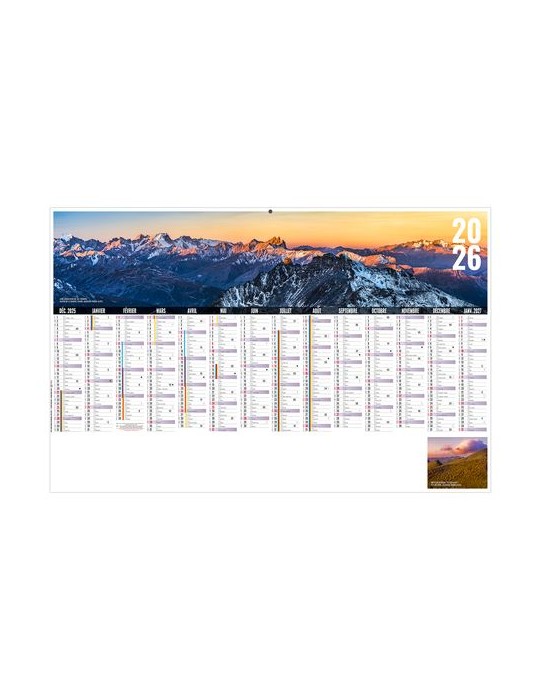 LIBRE CHOIX AUVERGNAT 2026 - MAXI 650 x 405 mm - LEGER 400G - DOS CUISINE - SANS MARQUAGE - 1 TROU EN TETE