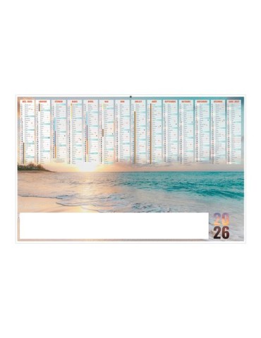 GRAND LARGE 2026 - MAXI 650 x 405 mm - LEGER 400G - DOS ECOGESTES - SANS MARQUAGE - 1 TROU EN TETE 2