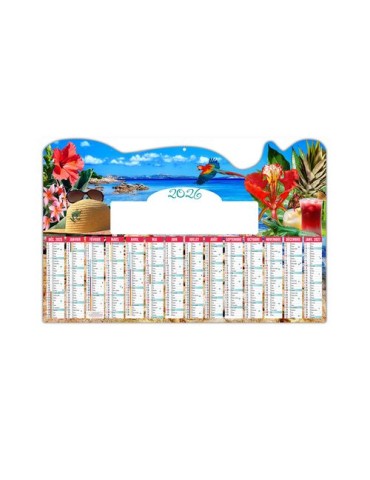 TROPICAL 2026 - MAXI 650 x 405 mm - LEGER 400G - DOS CUISINE - SANS MARQUAGE - 1 TROU EN TETE