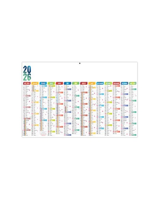 CASIMIR 2026 - MAXI 650 x 405 mm - CC REMBORDE - DOS CUISINE - SANS MARQUAGE - 1 TROU EN TETE