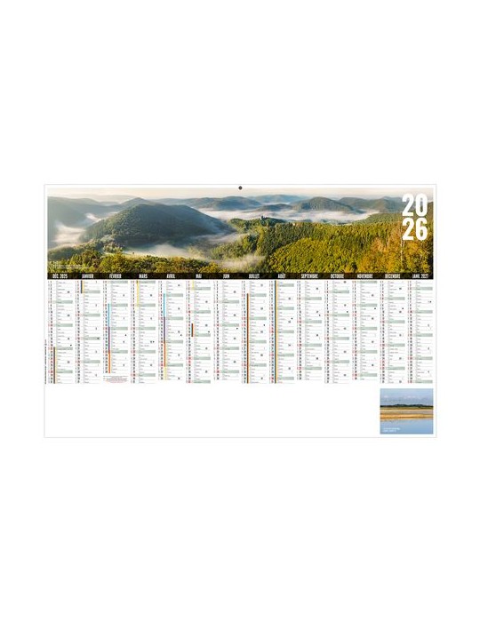 LIBRE CHOIX ALSACIEN 2026 - MAXI 650 x 405 mm - LEGER 400G - DOS CUISINE - SANS MARQUAGE - 1 TROU EN TETE