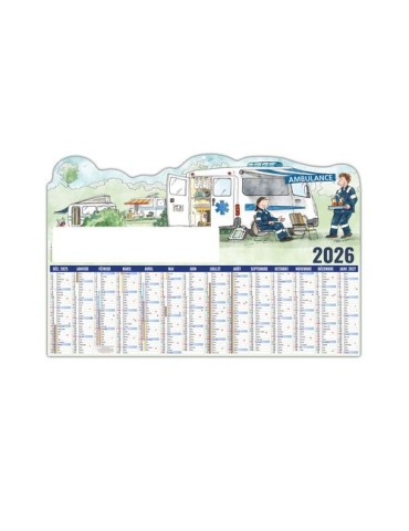 L AMBULANCIER 2026 - MAXI 650 x 405 mm - LEGER 400G - DOS CUISINE - SANS MARQUAGE - 1 TROU EN TETE