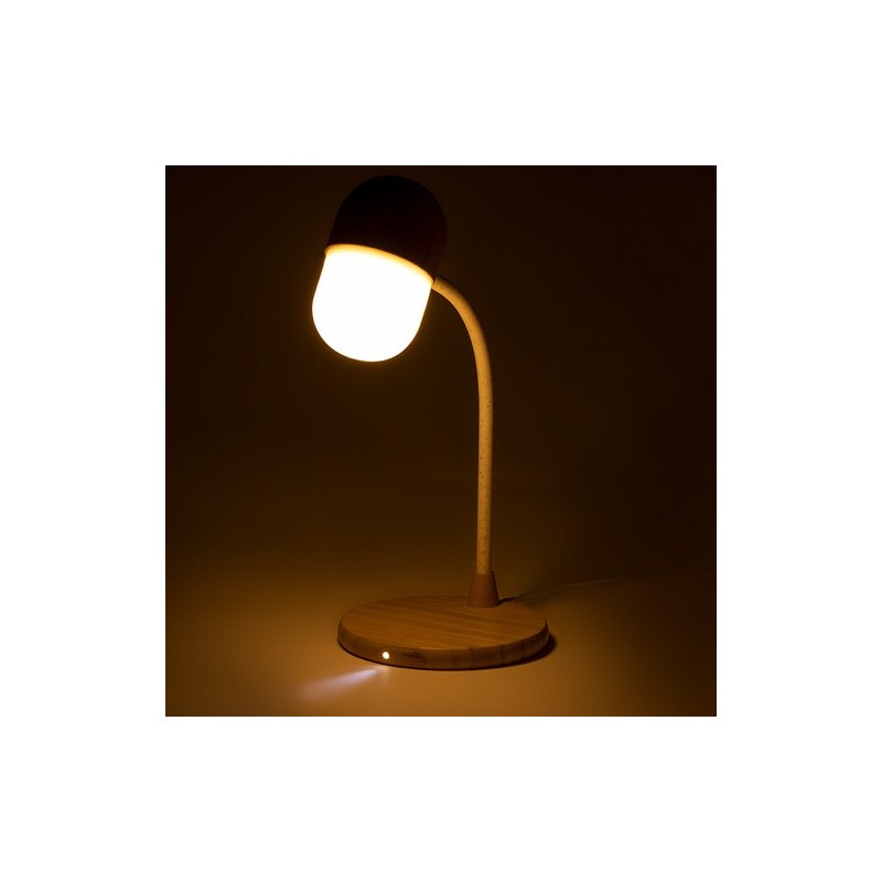 Lampe Personnalisée Multifonction Lars - Objets Publicitaires Matières : bambou cadeau client original