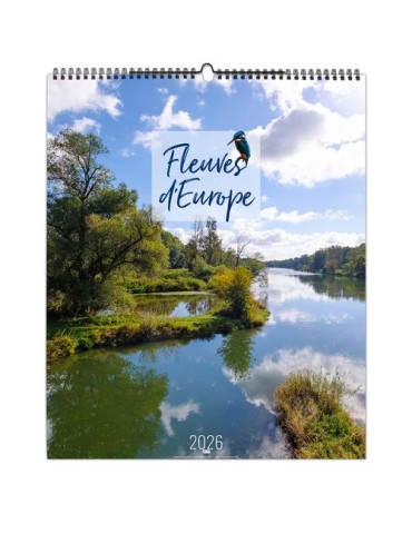 FLEUVES D'EUROPE 2026 - SMALL 330 x 400 mm - MARQUAGE 1 COULEUR - RELIURE BAGUETTE