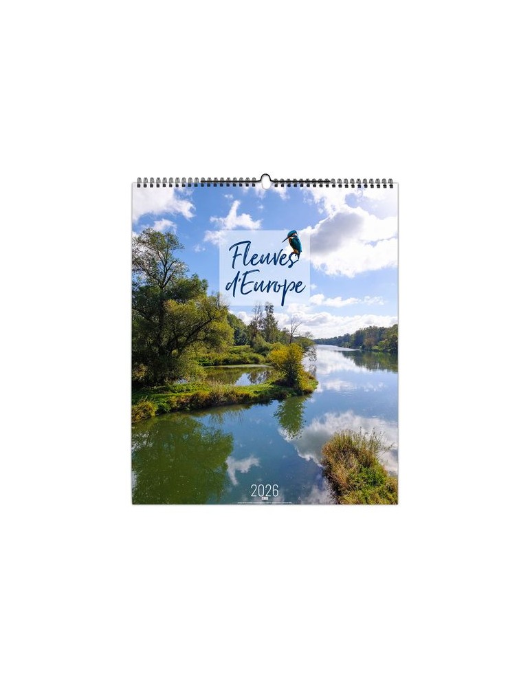 FLEUVES D'EUROPE 2026 - SMALL 330 x 400 mm - MARQUAGE 1 COULEUR - RELIURE BAGUETTE