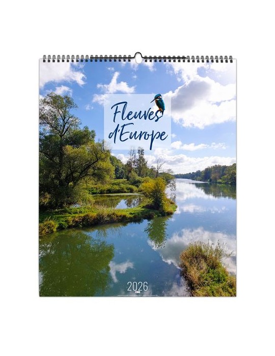 FLEUVES D'EUROPE 2026 - SMALL 330 x 400 mm - MARQUAGE 1 COULEUR - RELIURE BAGUETTE