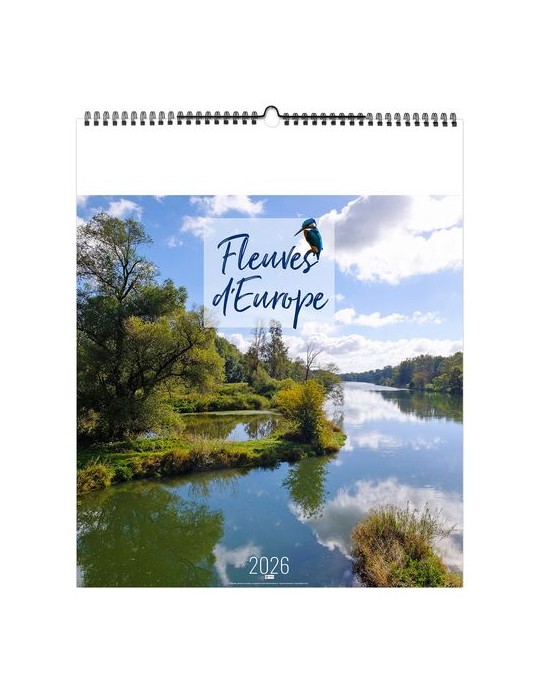 FLEUVES D'EUROPE 2026 - SMALL 330 x 400 mm - MARQUAGE 1 COULEUR - RELIURE BAGUETTE