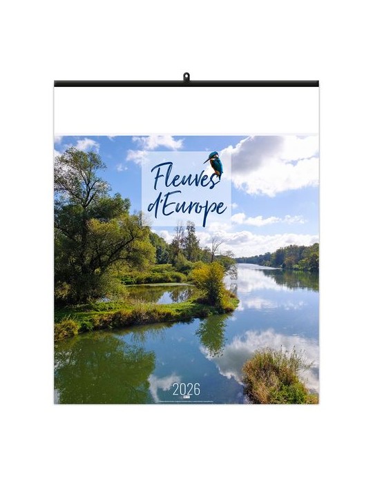 FLEUVES D'EUROPE 2026 - SMALL 330 x 400 mm - MARQUAGE 1 COULEUR - RELIURE BAGUETTE