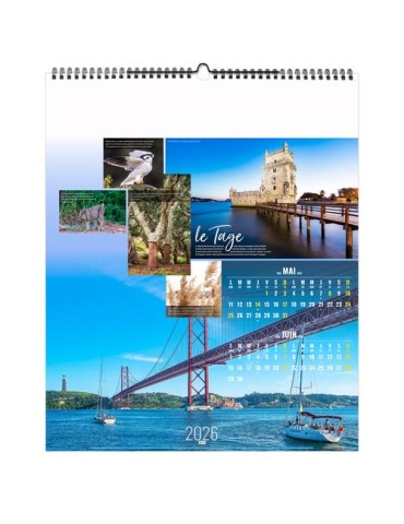 FLEUVES D'EUROPE 2026 - SMALL 330 x 400 mm - MARQUAGE 1 COULEUR - RELIURE BAGUETTE cadeau client original