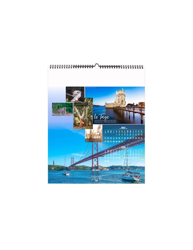 FLEUVES D'EUROPE 2026 - SMALL 330 x 400 mm - MARQUAGE 1 COULEUR - RELIURE BAGUETTE