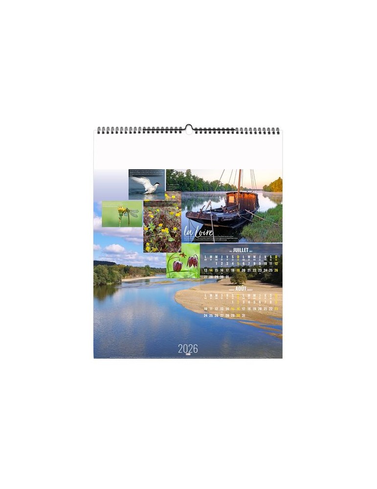 FLEUVES D'EUROPE 2026 - SMALL 330 x 400 mm - MARQUAGE 1 COULEUR - RELIURE BAGUETTE