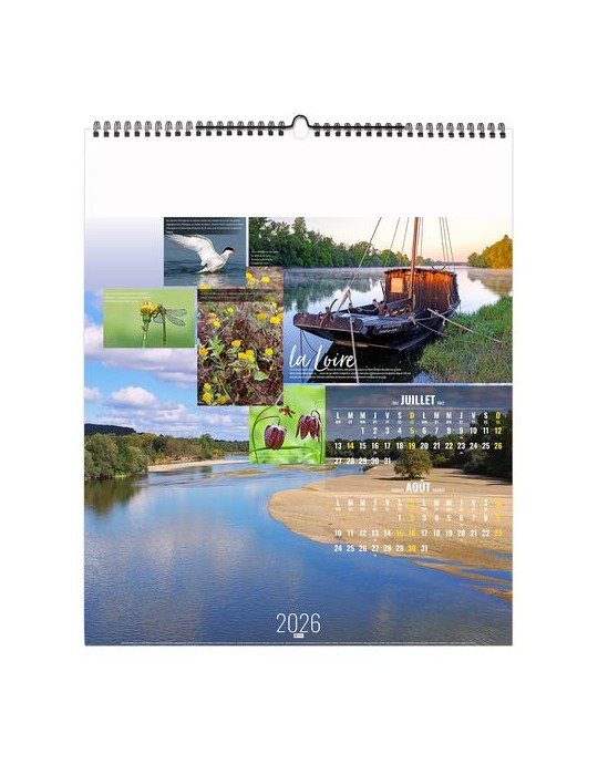 FLEUVES D'EUROPE 2026 - SMALL 330 x 400 mm - MARQUAGE 1 COULEUR - RELIURE BAGUETTE