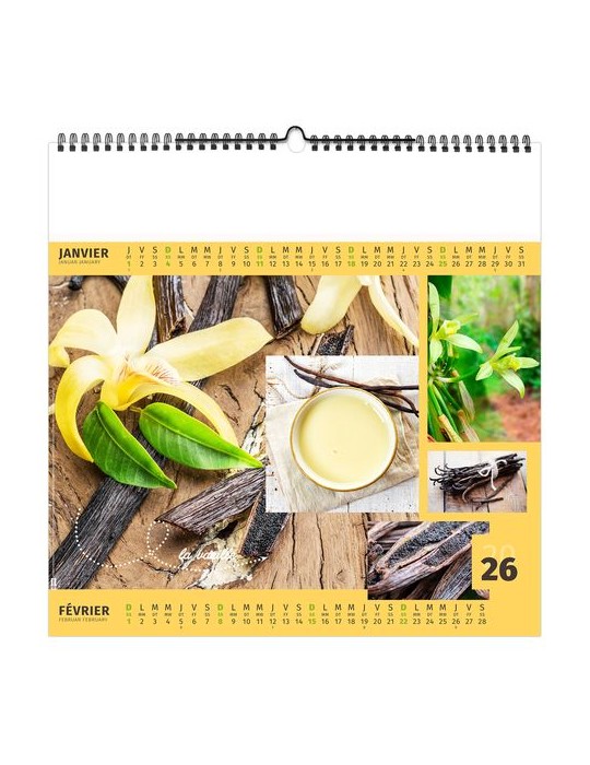 AROMATES ET COMPAGNIE 2026 - SMALL 330 x 330 mm - MARQUAGE 1 COULEUR - RELIURE BAGUETTE