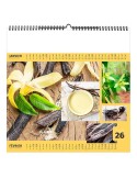 AROMATES ET COMPAGNIE 2026 - SMALL 330 x 330 mm - MARQUAGE 1 COULEUR - RELIURE BAGUETTE personnalisation rapide en France