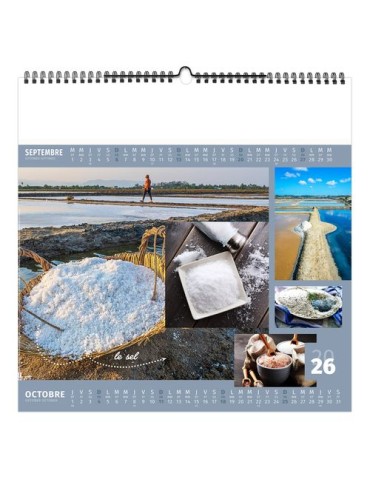 AROMATES ET COMPAGNIE 2026 - SMALL 330 x 330 mm - MARQUAGE 1 COULEUR - RELIURE BAGUETTE goodies personnalisé en stock