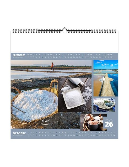 AROMATES ET COMPAGNIE 2026 - SMALL 330 x 330 mm - MARQUAGE 1 COULEUR - RELIURE BAGUETTE