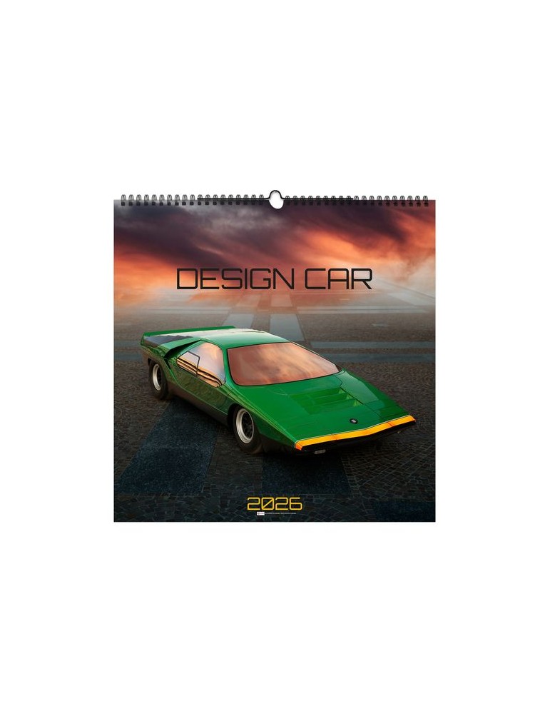 DESIGN CAR 2026 - SMALL 330 x 330 mm - MARQUAGE 1 COULEUR - RELIURE BAGUETTE