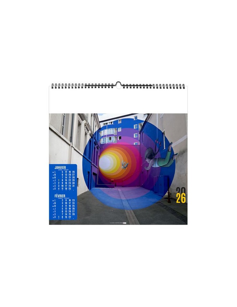 STREET ART 2026 - SMALL 330 x 330 mm - MARQUAGE 1 COULEUR - RELIURE BAGUETTE