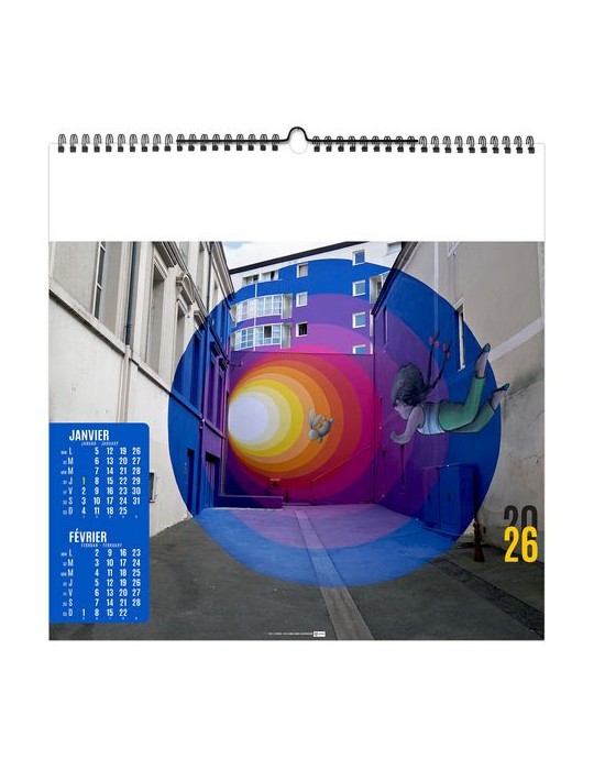 STREET ART 2026 - SMALL 330 x 330 mm - MARQUAGE 1 COULEUR - RELIURE BAGUETTE