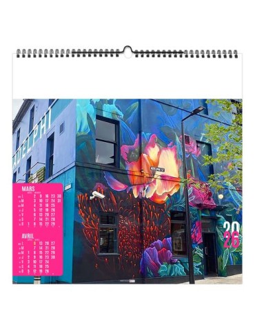 STREET ART 2026 - SMALL 330 x 330 mm - MARQUAGE 1 COULEUR - RELIURE BAGUETTE goodies entreprise design