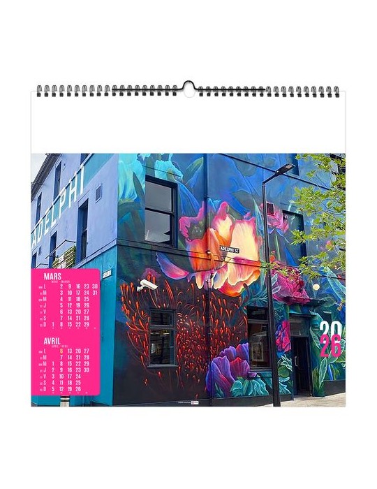 STREET ART 2026 - SMALL 330 x 330 mm - MARQUAGE 1 COULEUR - RELIURE BAGUETTE