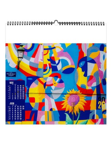 STREET ART 2026 - SMALL 330 x 330 mm - MARQUAGE 1 COULEUR - RELIURE BAGUETTE cadeau client original