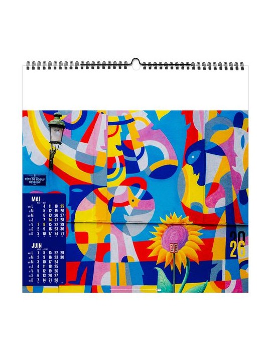 STREET ART 2026 - SMALL 330 x 330 mm - MARQUAGE 1 COULEUR - RELIURE BAGUETTE