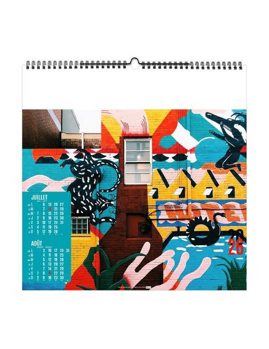 STREET ART 2026 - SMALL 330 x 330 mm - MARQUAGE 1 COULEUR - RELIURE BAGUETTE