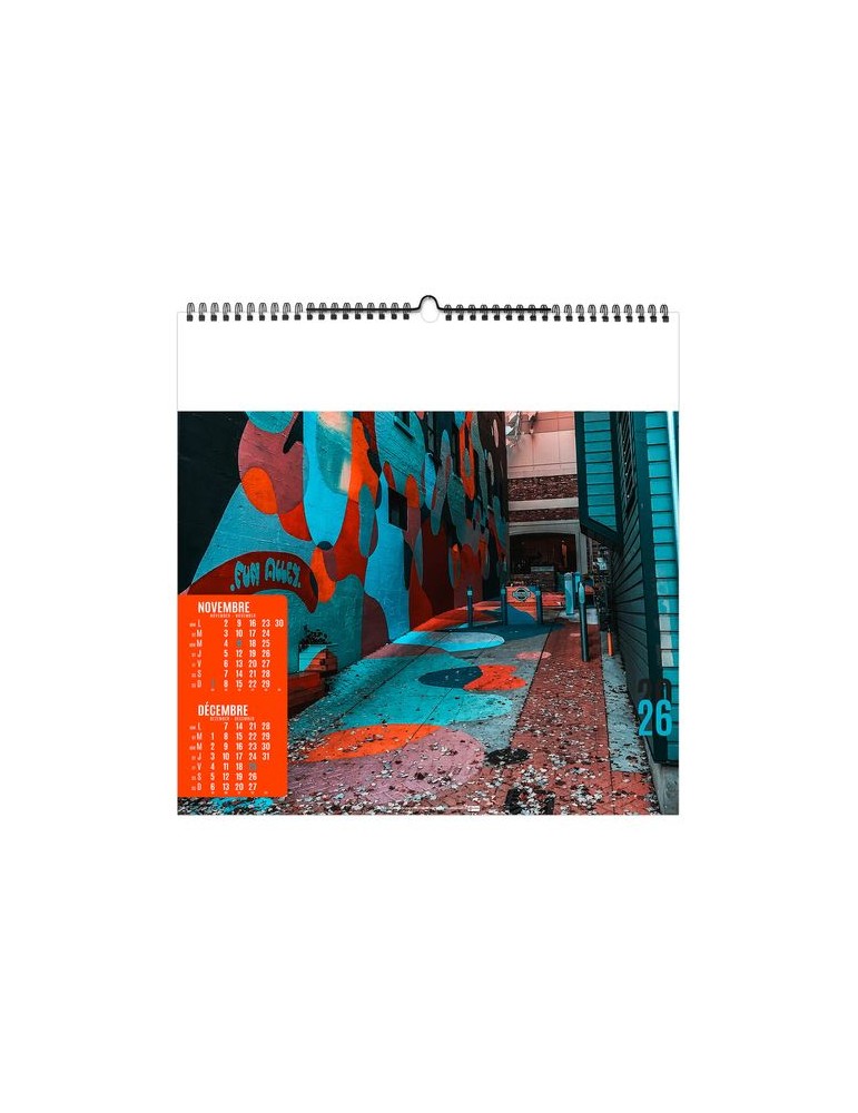 STREET ART 2026 - SMALL 330 x 330 mm - MARQUAGE 1 COULEUR - RELIURE BAGUETTE