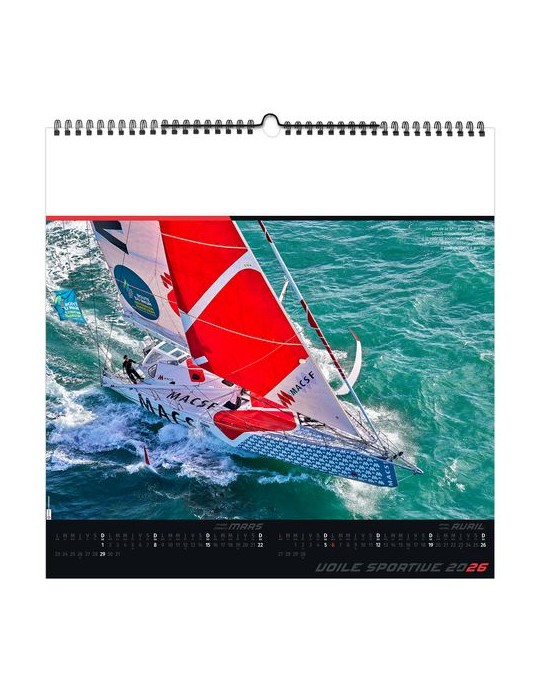 VOILE SPORTIVE 2026 - SMALL 330 x 330 mm - MARQUAGE 1 COULEUR - RELIURE BAGUETTE