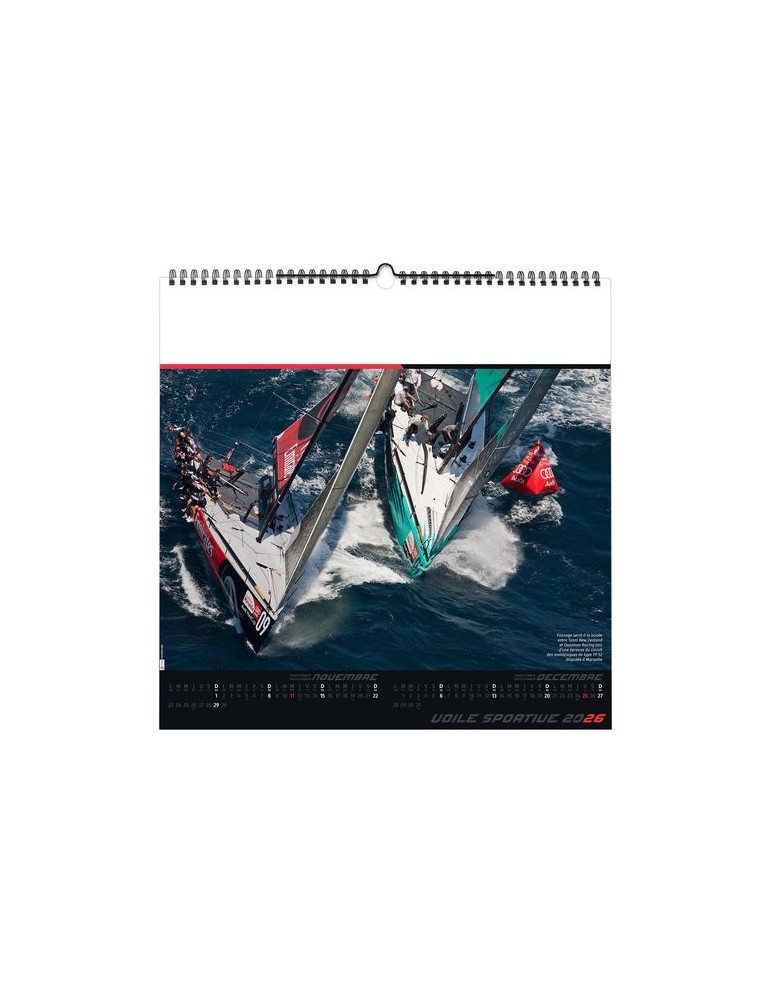 VOILE SPORTIVE 2026 - SMALL 330 x 330 mm - MARQUAGE 1 COULEUR - RELIURE BAGUETTE