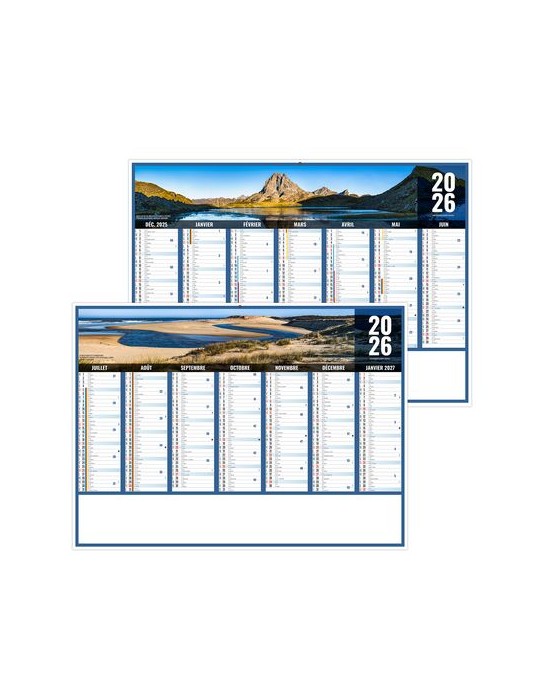 LIBERTE NOUVELLE-AQUITAINE 2026 - MIDI 430 x 335 mm - LEGER 400G - SANS MARQUAGE - 1 TROU EN TETE