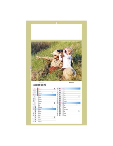 PLAQUE 1 VUE REMI 2026 - DOS CARTON - BLOC B2 - SANS MARQUAGE cadeau entreprise pas cher