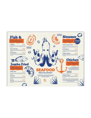 SET DE TABLE ENCAPSULE 426 x 303 mm - FORMAT PAPIER 417 x 295 mm - 200g SATIMAT - IMPRESSION QUADRI RECTO SEUL - COINS ARRONDIS