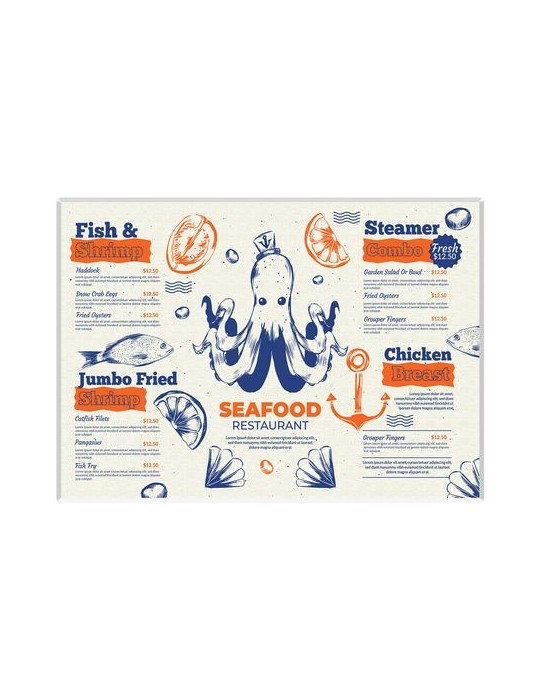 SET DE TABLE ENCAPSULE 426 x 303 mm - FORMAT PAPIER 417 x 295 mm - 200g SATIMAT - IMPRESSION QUADRI RECTO SEUL - COINS ARRONDIS