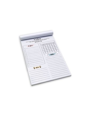 BLOC-NOTE ENCOLLE - MAXI 210 x 297 mm - 30 FEUILLES 80g OFFSET - IMPRESSION RECTO NOIR nombre de pages : 160 pages 2