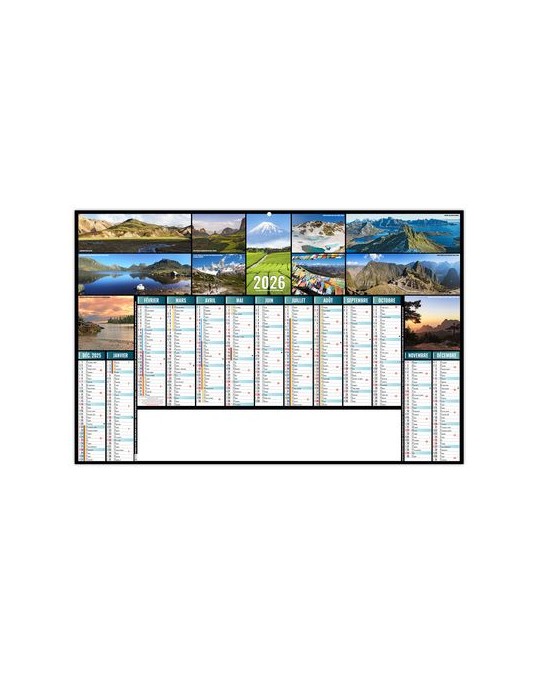 CONTINENTAL 2026 - MAXI 650 x 405 mm - LEGER 400G RECTO SEUL - SANS MARQUAGE - 1 TROU EN TETE