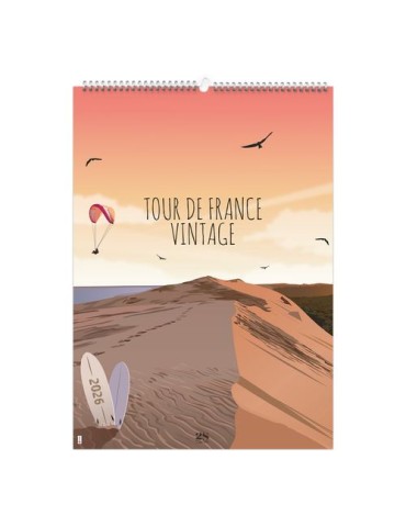 TOUR DE FRANCE VINTAGE 2026 - 6 FEUILLETS - RELIURE BAGUETTE - MARQUAGE 1 COULEUR