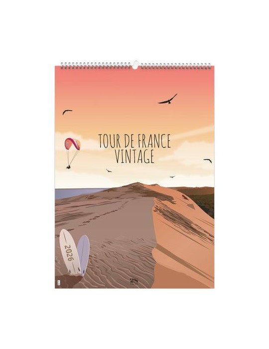 TOUR DE FRANCE VINTAGE 2026 - 6 FEUILLETS - RELIURE BAGUETTE - MARQUAGE 1 COULEUR