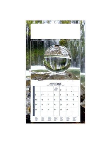 PLAQUE 1 VUE MEDITATION 2026 - DOS CARTON - BLOC B2 - SANS MARQUAGE cadeau entreprise pas cher