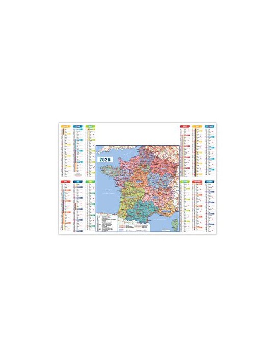 SOUS-MAIN SMP 60 REGIONS 2026 600X420MM PLASTIFIE ENCAPSULE