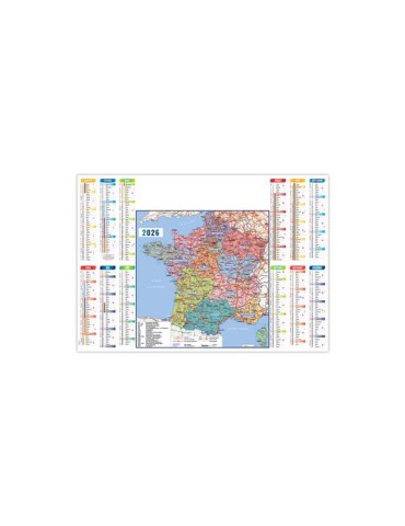 SOUS-MAIN SMP 60 REGIONS 2026 600X420MM PLASTIFIE ENCAPSULE 2